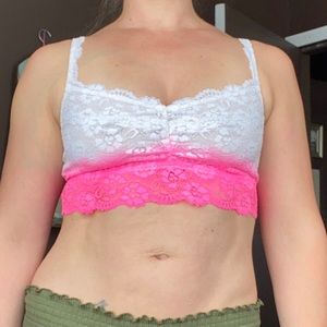 La SENZA White and Punk Lace Bralette